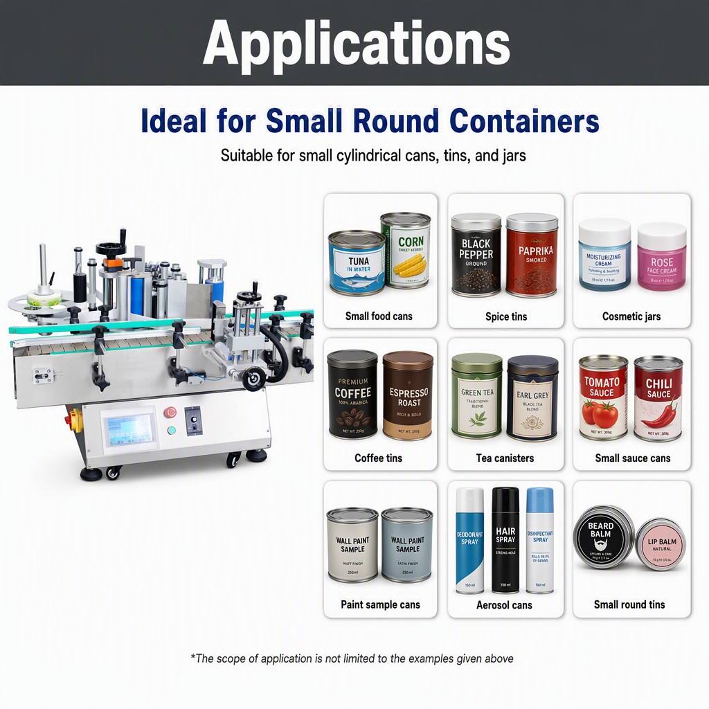 Round Bottle Labeling Machine Electric Motor PLC Control for Cosmetic Beverage Glass Plastic Bottle Labeling Machine - Image 8