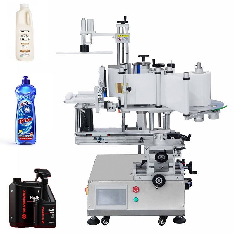 Multifunctional Semi-Automatic Three-sided Vertical Rotary Labeling Machine for Irregularly Shaped Containers Beverage Bottles - Image 4